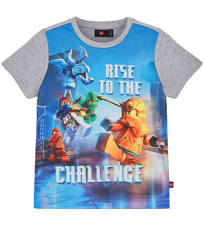 LEGO® Ninjago T-shirt - LWTano 131 - Grey Melange/Blue w. Print LEGO® Ninjago T-shirt - LWTano 131 - Grey Melange/Blue w. Print