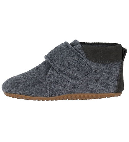 Chaussons Pom Pom - Laine - Gris Foncé Chiné Chaussons Pom Pom - Laine - Gris Foncé Chiné