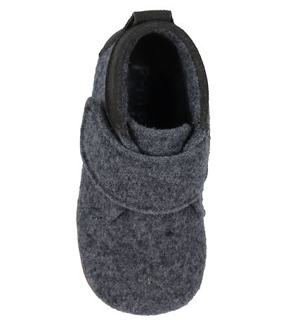 Chaussons Pom Pom - Laine - Gris Foncé Chiné Chaussons Pom Pom - Laine - Gris Foncé Chiné