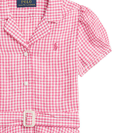 Polo Ralph Lauren Kleid - Gingham - Leinen - Pink/Weiß Kariert Polo Ralph Lauren Kleid - Gingham - Leinen - Pink/Weiß Kariert