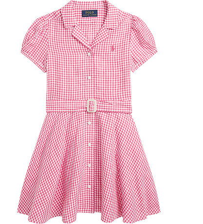 Polo Ralph Lauren Kleid - Gingham - Leinen - Pink/Weiß Kariert Polo Ralph Lauren Kleid - Gingham - Leinen - Pink/Weiß Kariert
