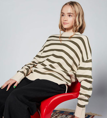 Hound Blouse - Knitted - Striped Green