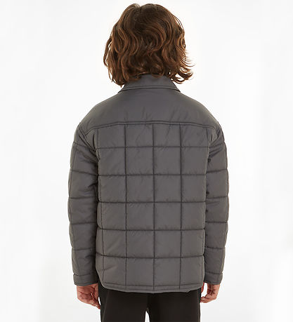 Calvin Klein Thermo Jacket - Quilted Badge - Dark Grey