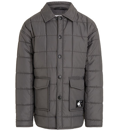 Calvin Klein Thermo Jacket - Quilted Badge - Dark Grey