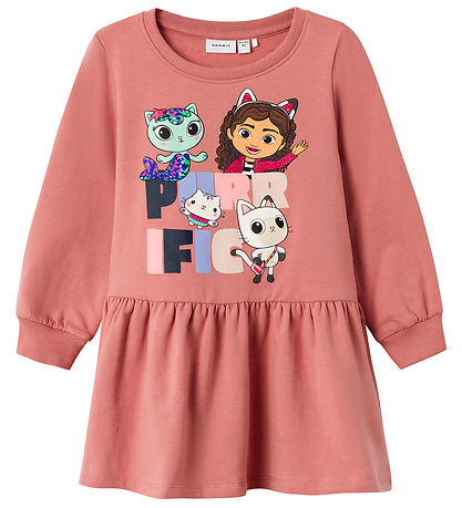 Robe en Molleton Name It - NmfDidi Gabby - Ash Rose av. Brillant
