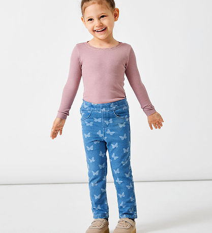 Leggings Name It - Noos - NmfSalli - Medium+ Blue Denim/Summerfu
