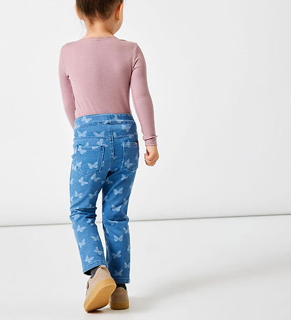 Leggings Name It - Noos - NmfSalli - Medium+ Blue Denim/Summerfu