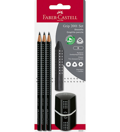 Faber-Castell Potloodset - Grip - 5 Onderdelen - Zwart