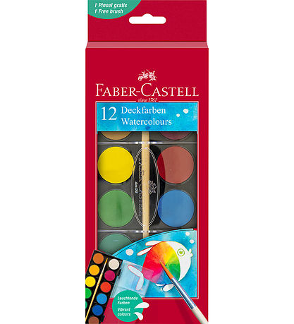 Faber-Castell Watercolour - Watercolour - 12 Colours + 1 Brush Faber-Castell Watercolour - Watercolour - 12 Colours + 1 Brush