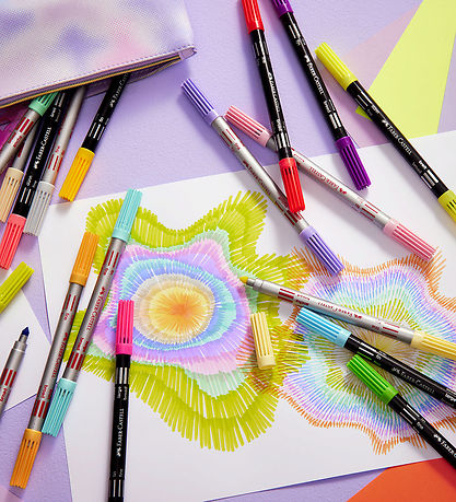 Faber-Castell Markers - Double Thick/Thin - 10 pcs - Pastel