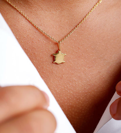 Design Letters Pendant To Necklace - Tortoiseshell - 18K Gold Pl