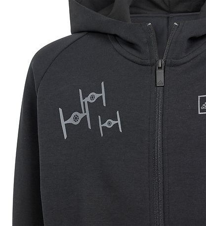 adidas Performance Cardigan - J SW ZNE FZ HD - Svart adidas Performance Cardigan - J SW ZNE FZ HD - Svart