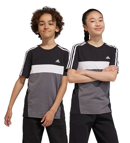 adidas Performance T-shirt - J 3S TIB T - Black/Grey adidas Performance T-shirt - J 3S TIB T - Black/Grey