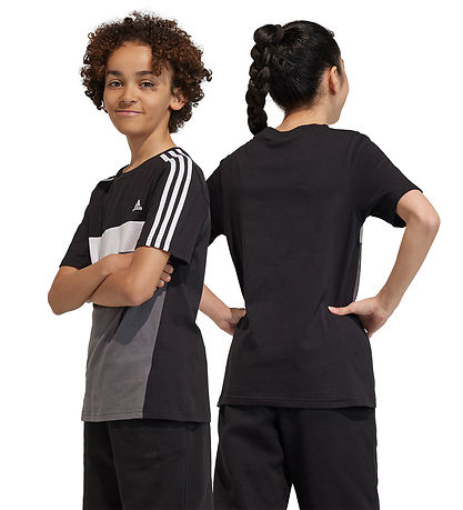 adidas Performance T-shirt - J 3S TIB T - Black/Grey adidas Performance T-shirt - J 3S TIB T - Black/Grey