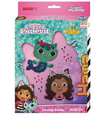 Hama Midi Perler - 2000 stk. + 1 tallerken - Gabby's Dollhouse Hama Midi Perler - 2000 stk. + 1 tallerken - Gabby's Dollhouse