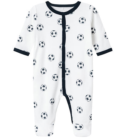 Name It Schlafanzug - Noos - NbmNightSuit - Bright White m. Fußb