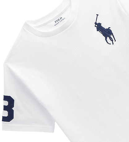 T-Shirt Polo Ralph Lauren - Blanc av. Marine T-Shirt Polo Ralph Lauren - Blanc av. Marine