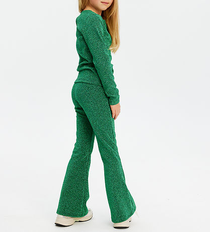 The New Trousers - TnJidalou - Flared Pants - Bright Green Glitt