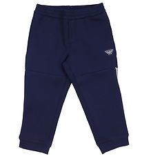 Emporio Armani Trousers - Black Iris w. Logo Stripe