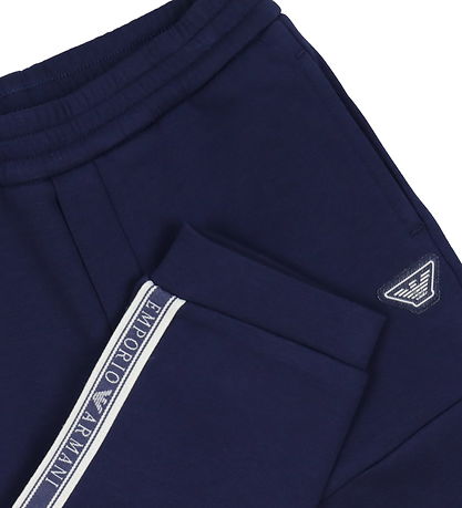 Emporio Armani Trousers - Black Iris w. Logo Stripe