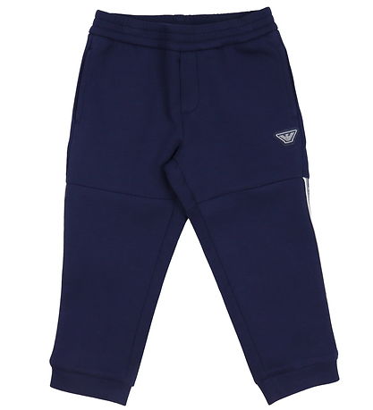 Emporio Armani Trousers - Black Iris w. Logo Stripe