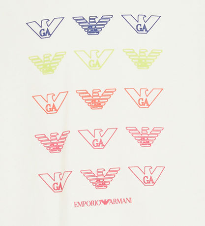 Emporio Armani T-shirt - Cropped - White w. Logos