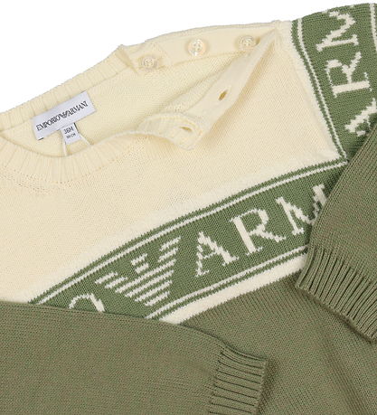 Emporio Armani Blouse - Knitted - Fantasia Verde w. White
