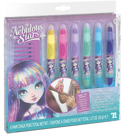 Étoiles nébuleuses Craie de Cheveux - 6 Pack - Glitter Étoiles nébuleuses Craie de Cheveux - 6 Pack - Glitter
