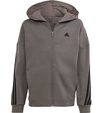 adidas Performance Cardigan - U FI 3S FZ HD - Grey adidas Performance Cardigan - U FI 3S FZ HD - Grey