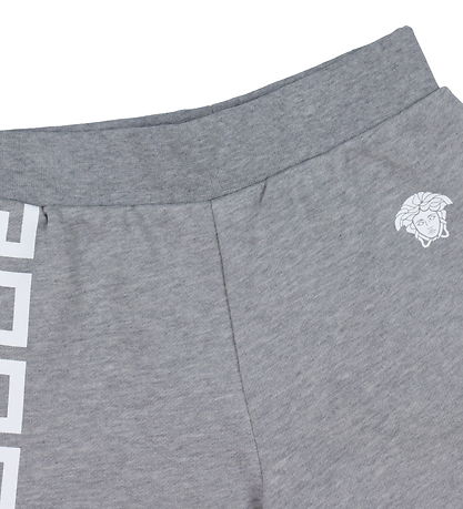 Versace Sweat Shorts - Grey Melange w. White