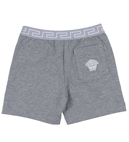 Versace Sweat Shorts - Grey Melange w. White Versace Sweat Shorts - Grey Melange w. White