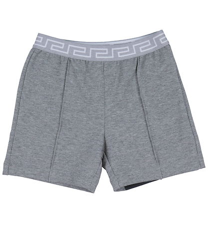 Versace Sweat Shorts - Grey Melange w. White Versace Sweat Shorts - Grey Melange w. White