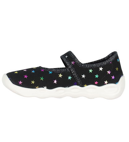 Superfit Slippers - Bubble - Black/White w. Stars