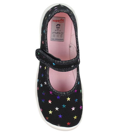 Superfit Slippers - Bubble - Black/White w. Stars