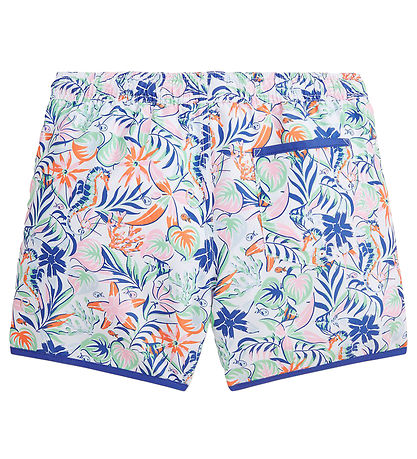 Polo Ralph Lauren Swim Shorts - Briggs - White w. Blue/Green/Ora