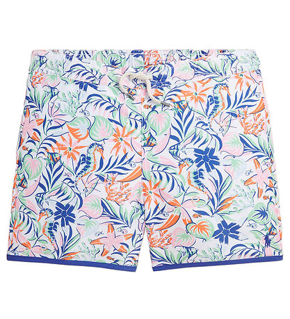 Polo Ralph Lauren Swim Shorts - Briggs - White w. Blue/Green/Ora