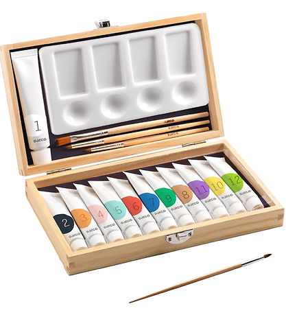 Djeco Paint Set - 12 Colours - Artist's Box Djeco Paint Set - 12 Colours - Artist's Box