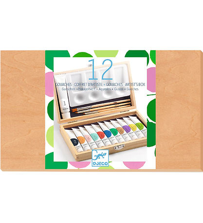 Djeco Paint Set - 12 Colours - Artist's Box Djeco Paint Set - 12 Colours - Artist's Box