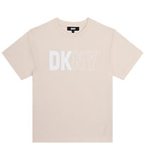 DKNY T-shirt - Cream w. White DKNY T-shirt - Cream w. White