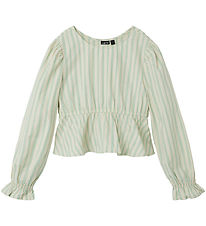 LMTD Blouse - NlfTipsy - Cropped - Turtledove/Créme De Menthe St