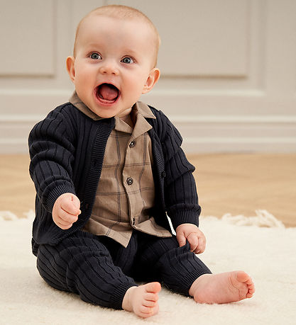 Müsli Cardigan - Knitted Rib - Night Blue Müsli Cardigan - Knitted Rib - Night Blue