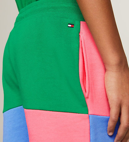 Tommy Hilfiger Sweat Shorts - U Colorblock Monogram - Green/Yell