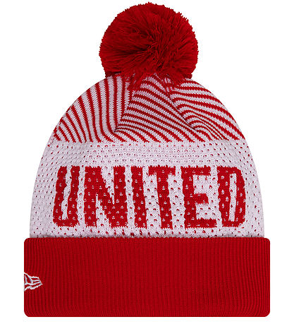 New Era Beanie w. Pom-Pom - Knitted - Manchester United - Red/Wh