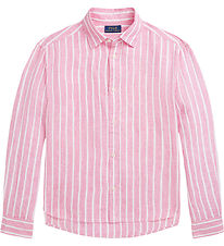 Polo Ralph Lauren Shirt - Lismore - Linen - Pink/White Striped