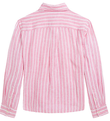 Polo Ralph Lauren Hemd - Lismore - Leinen - Pink/Weißer Streifen Polo Ralph Lauren Hemd - Lismore - Leinen - Pink/Weißer Streifen