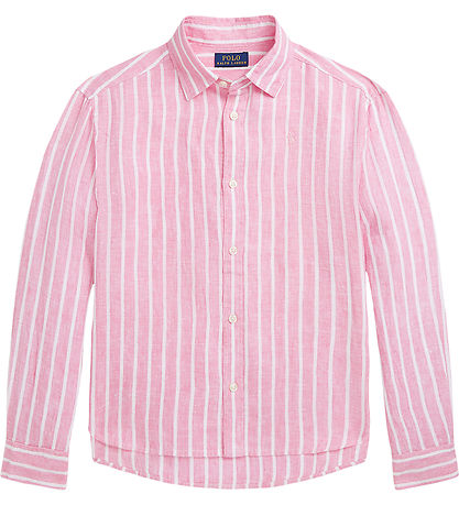 Polo Ralph Lauren Hemd - Lismore - Leinen - Pink/Weißer Streifen