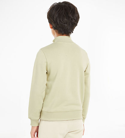 Calvin Klein Sweatshirt - Terry Halve ritssluiting - Green Haze