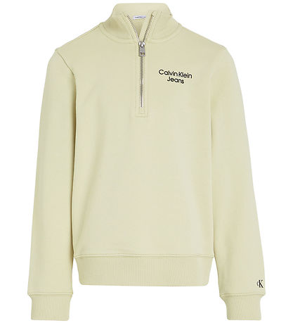 Calvin Klein Sweatshirt - Terry Halve ritssluiting - Green Haze