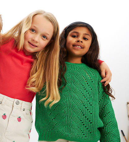 The New Blouse - Knitted - TnJiva - Bright Green w. Glitter