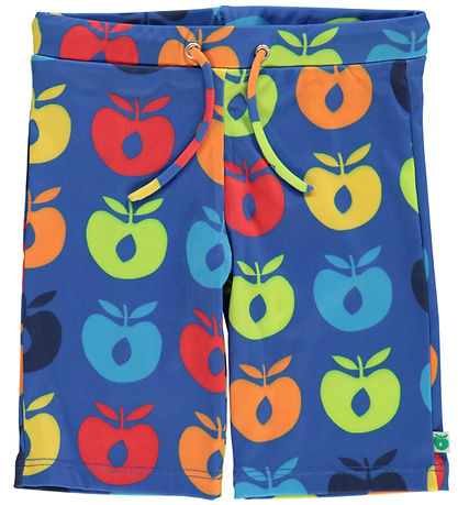 Småfolk Swim Trunks - UV50+ - Blue Lolite w. Retro Apples
